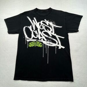 Dyse One VINTAGE Y2K Graphic "WEST COAST" Graffiti Tagger T-shirt Black Medium